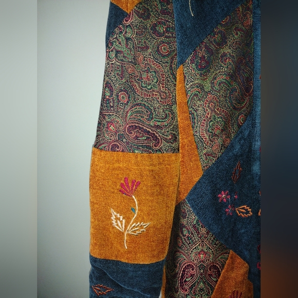 Beautiful Easy Chic Fall Pattern Patchwork Coat - Picture 5 of 8